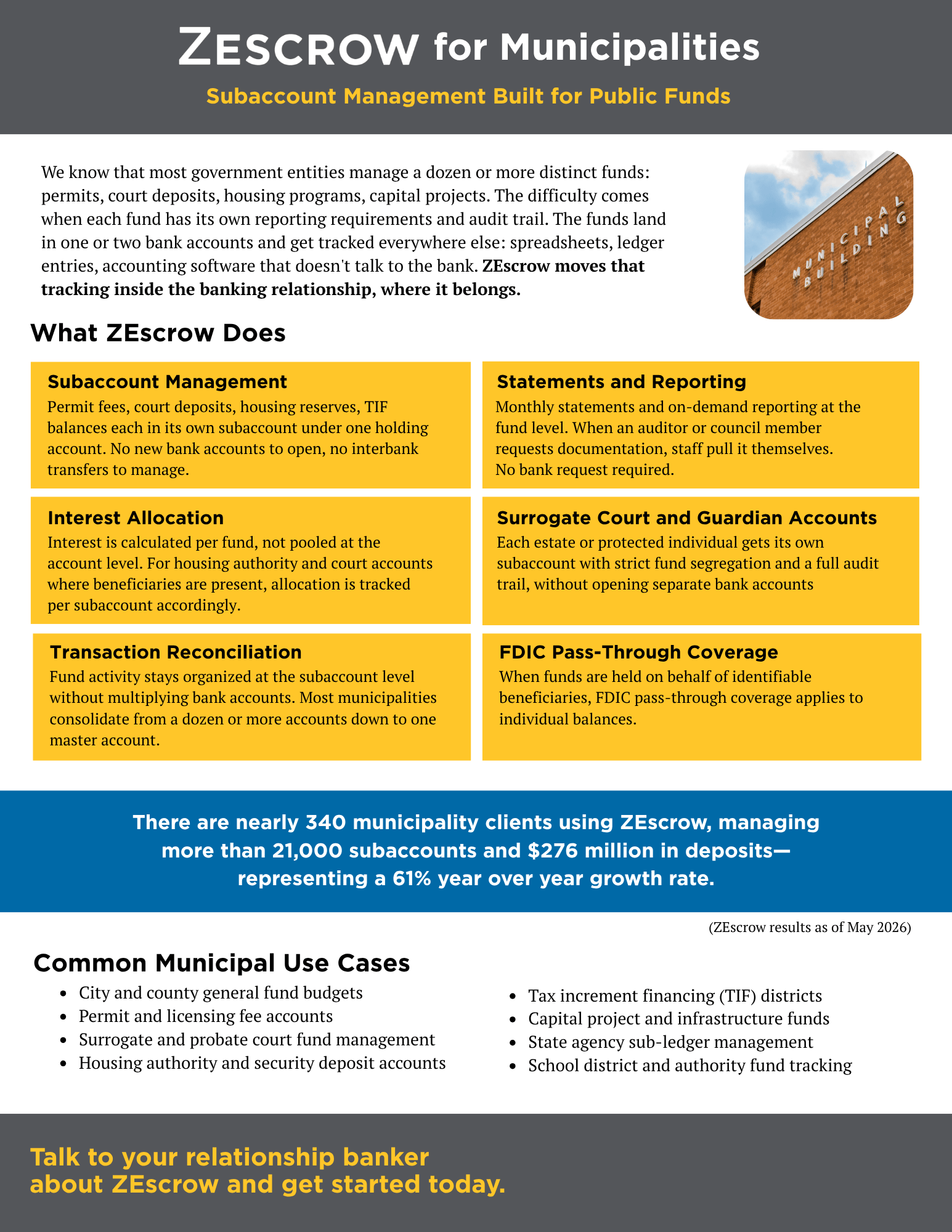 ZEscrow for Municipalities