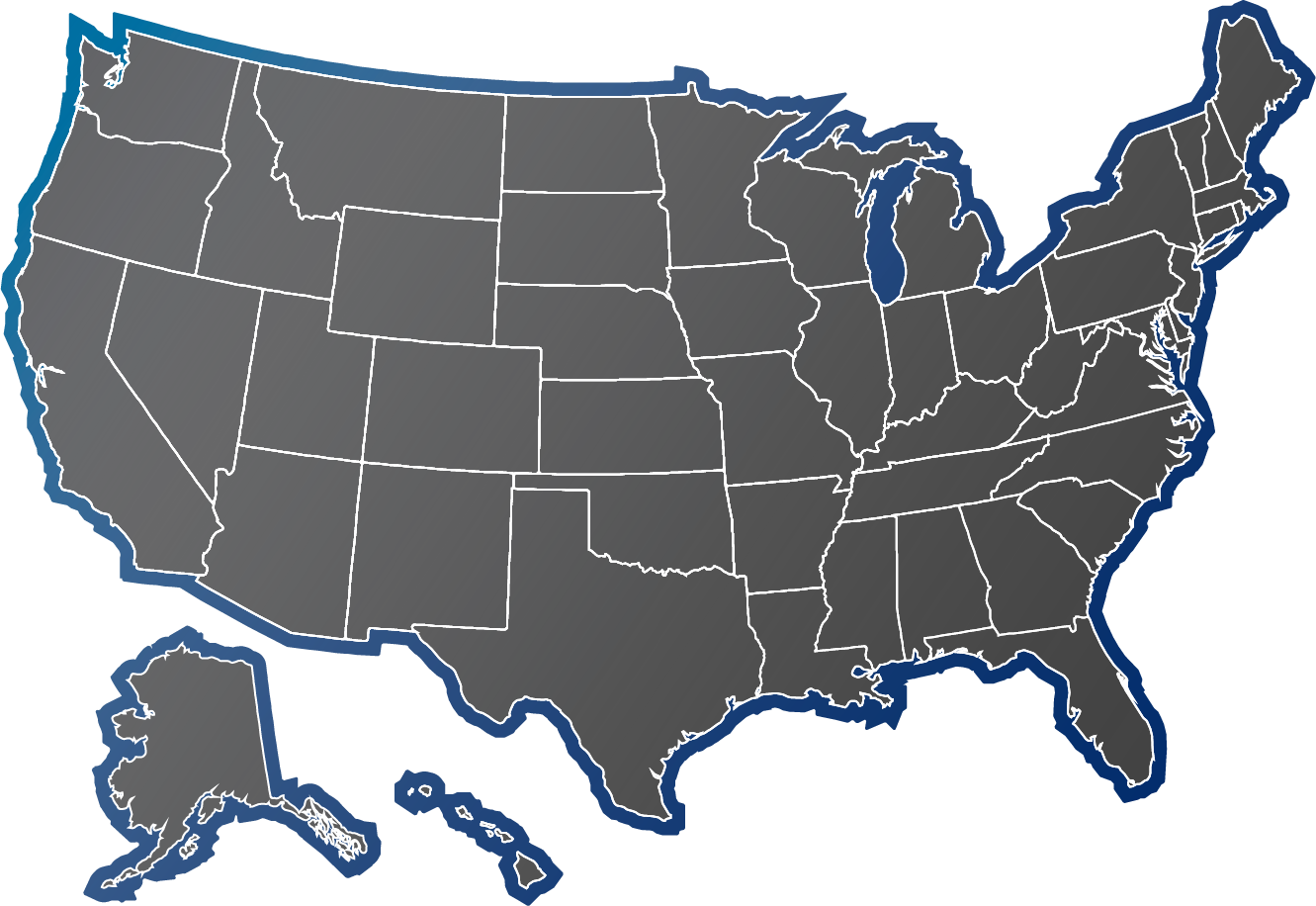 A map of the United States.