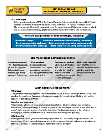 1031 Exchanges Information Sheet