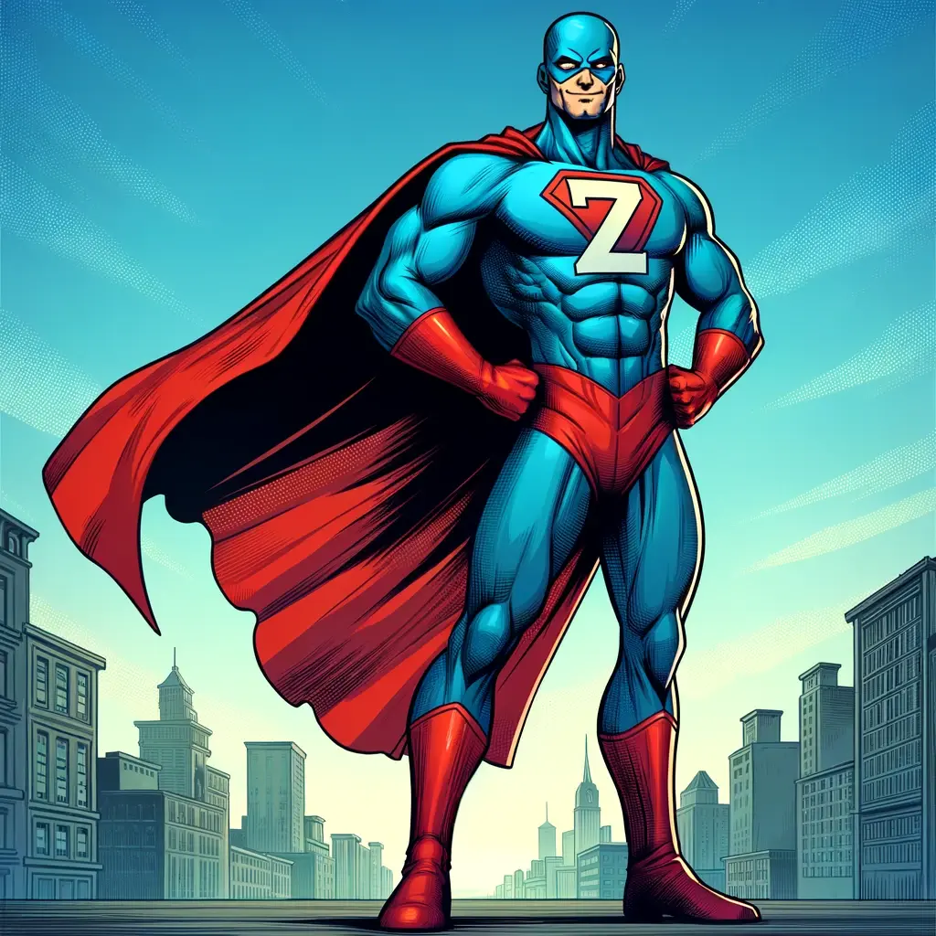 Superhero with letter Z on chest