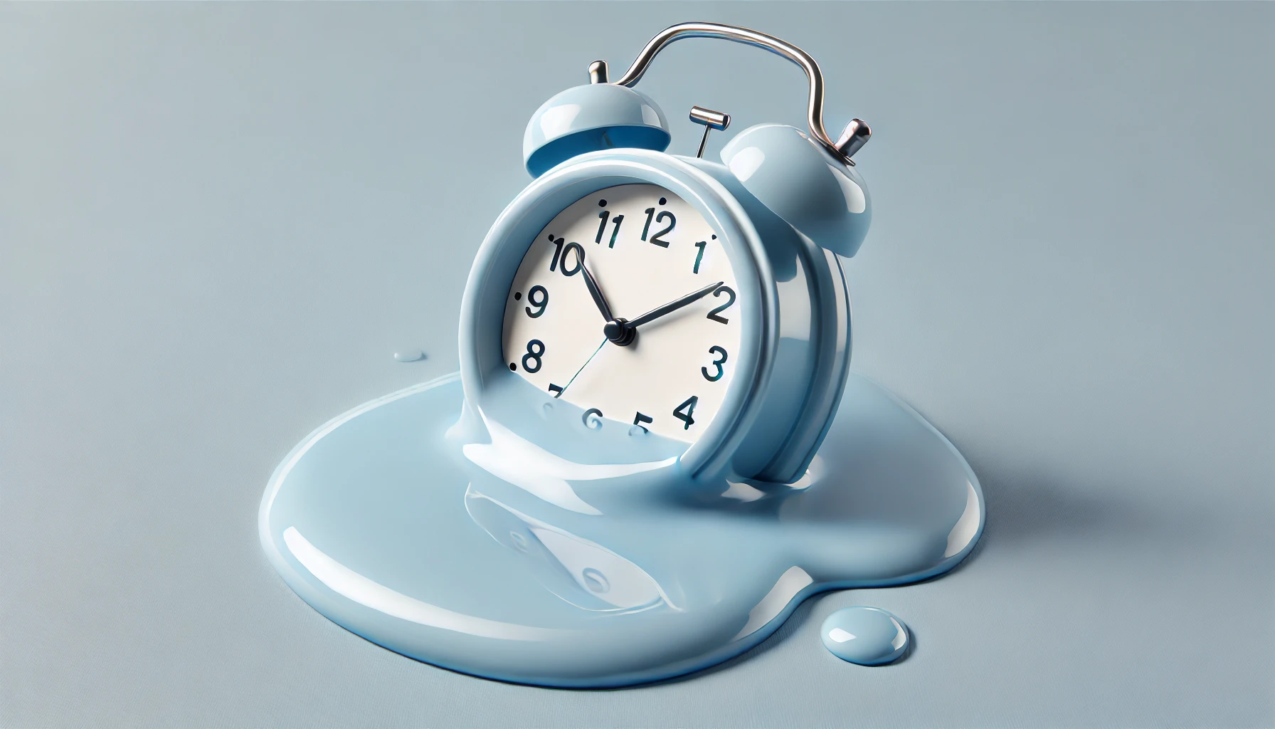 a clock sitting in a puddle of water